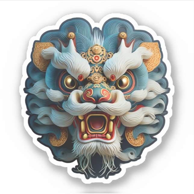 Chinese Lion Head Sticker (Front)