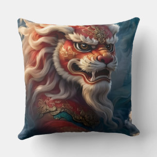 Chinese Lion Throw Pillow