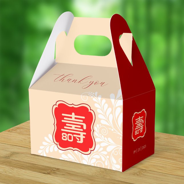 Chinese Longevity Birthday (99 & younger) Favor Box (Creator Uploaded)
