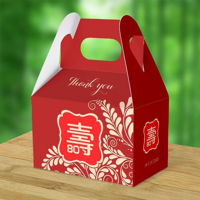 Chinese Longevity Birthday (99 & younger) Favor Box (Creator Uploaded)