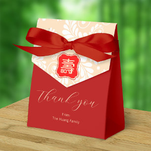 Chinese Longevity Birthday (99 & younger) Red Favor Box