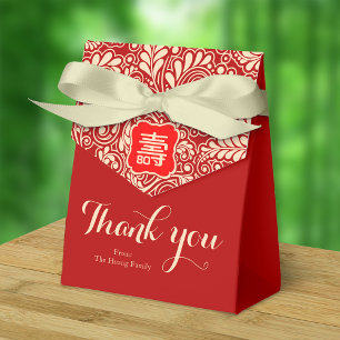 Chinese Longevity Birthday (99 & younger) Red  Favor Box