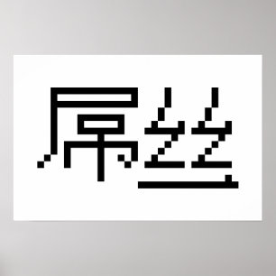 Chinese Loser / Diaosi 屌丝 Hanzi MEME Poster