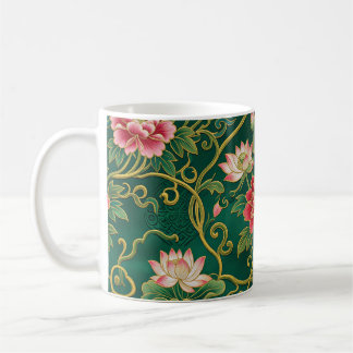Chinese Lotus Design Coffee Mug