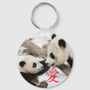 Chinese Love Pandas Keychain