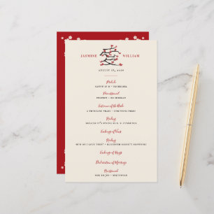 Chinese Love Red Cherry Blossoms Programme de mari