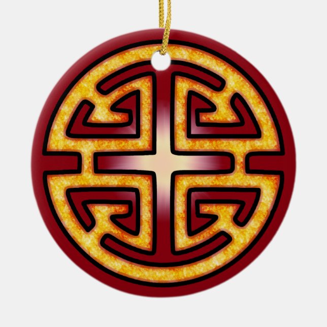 Chinese Lu Symbol Ceramic Ornament (Front)