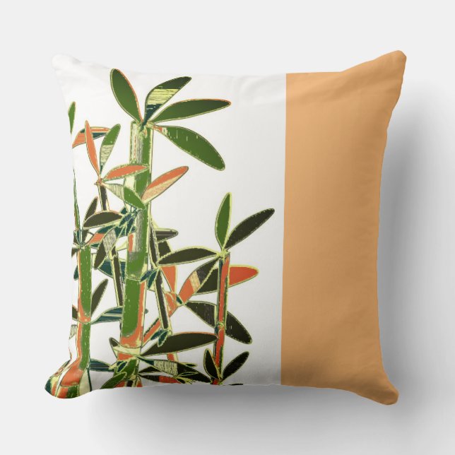 Chinese Lucky Bamboo Plants. Modern art Throw Pillow (Front)