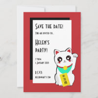 Chinese Lucky Cat  Save The Date