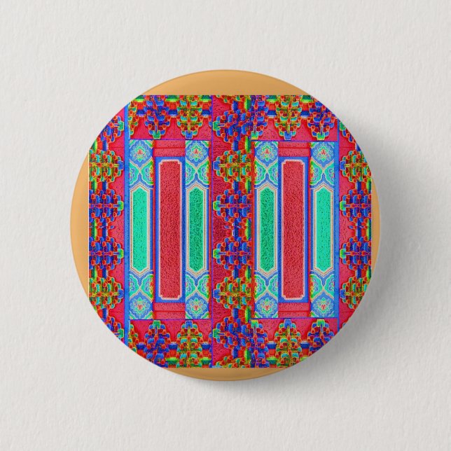 Chinese Lucky Designs - Doors n Patterns 2 Inch Round Button (Front)