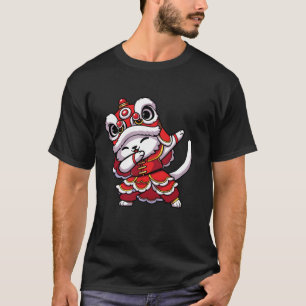 Chinese Lunar New Year 2025 Dabbing Cat Lion Dance T-Shirt