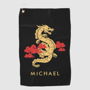 Chinese Lunar New Year Dragon 2024 Personalised Golf Towel
