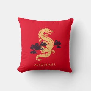 Chinese Lunar New Year Dragon 2024 Personalised Throw Pillow