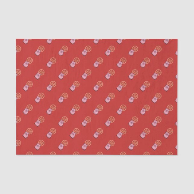Chinese Lunar New Year of the Pig Red Lucky Money Tissue Paper (Front)