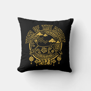 Chinese Lunar New Year of the Rabbit Throw Pillow