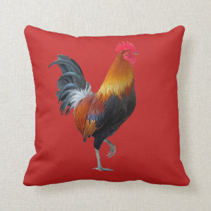 Chinese Lunar New Year Rooster Throw Pillow