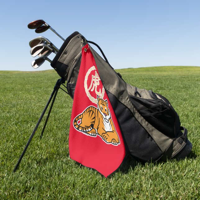 Chinese lunar New Year Tiger zodiac lucky Golf Towel (Green)