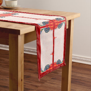 Chinese Lunar New Year with Lanterns decorated Tab Short Table Runner
