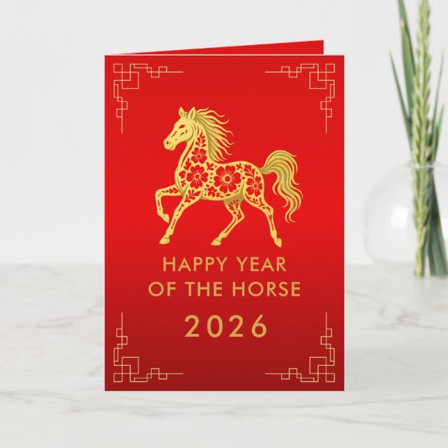 Chinese lunar New Year - Year of the Horse 2026 Card (Front)