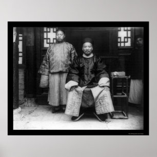 Chinese Magistrate and His Son in Chao, China 1894 Poster