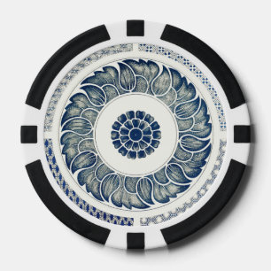 Chinese Medallion: Indigo Blue Chinoiserie Poker Chips