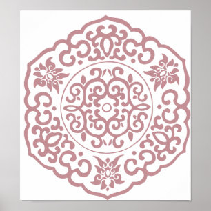 Chinese Medallion pink Poster