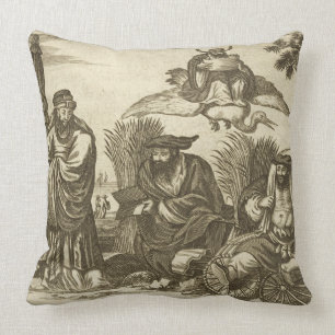 Chinese Merchants Consulting Fortune Tellers to En Throw Pillow