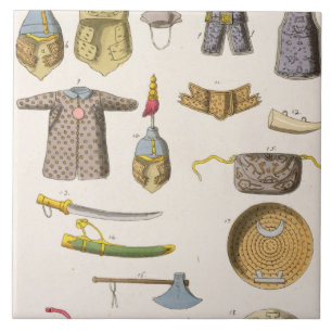 Chinese military arms and apparel, illustration fr tile