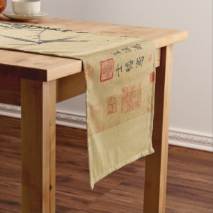 Chinese Ming Dynasty Bamboo Ink Wash by Wang Fu 王绂 Short Table Runner