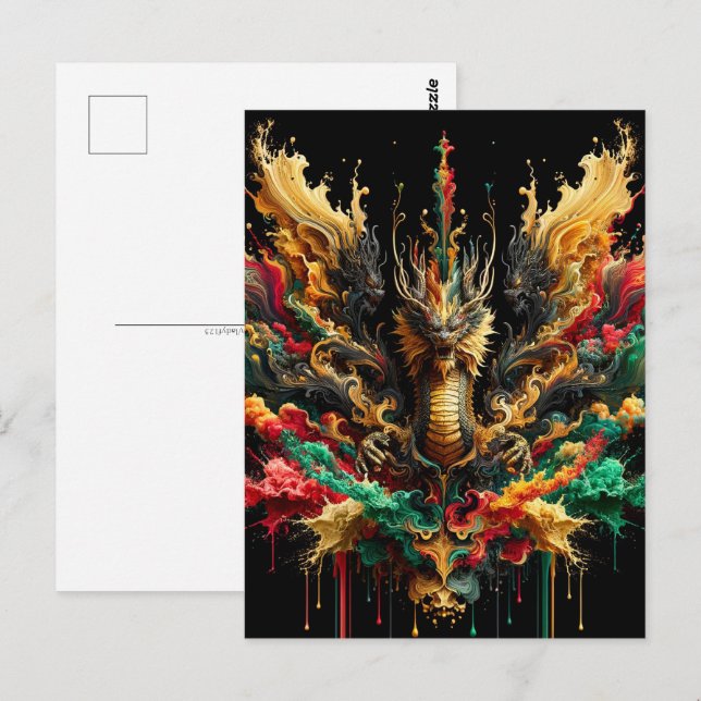 Chinese New Lunar Year of Dragon, Postcrossing Postcard (Front/Back)