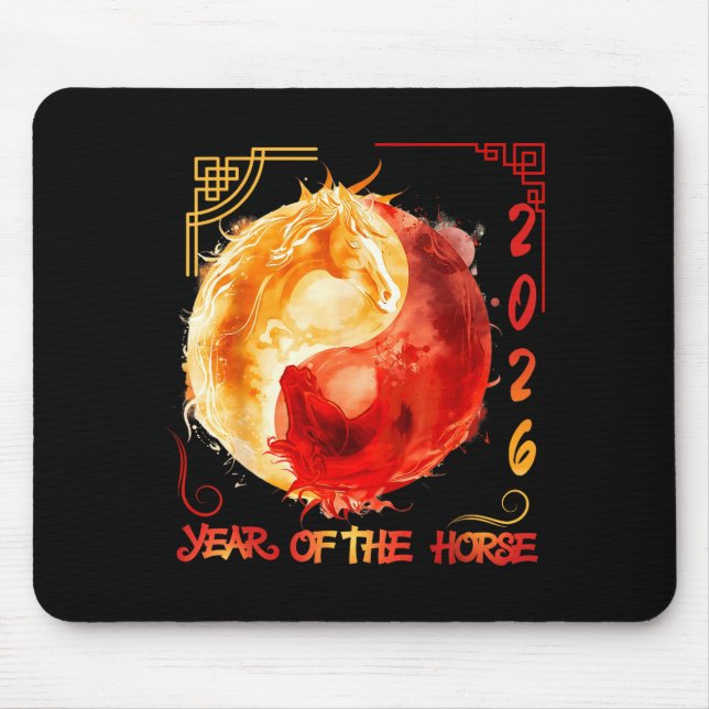 Chinese New Lunar Year Of The Horse 2026 _1  Mouse Pad (Front)