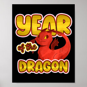 Chinese New Year 12 Zodiacs Dragon Happy Vietnames Poster