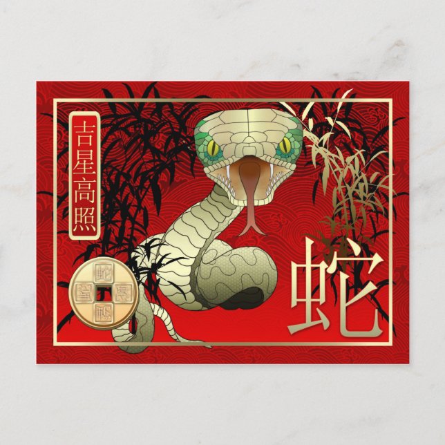 Chinese New Year-2013-year of the Snake Holiday Postcard (Front)