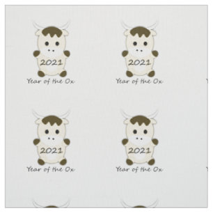 Chinese New Year 2021 Year of the Ox Fabric