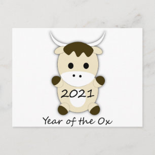 Chinese New Year 2021 Year of the Ox Postcard