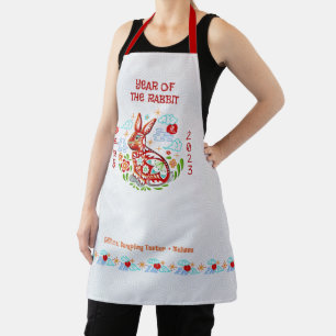 Chinese New Year 2023 Colourful Papercut Rabbit Apron