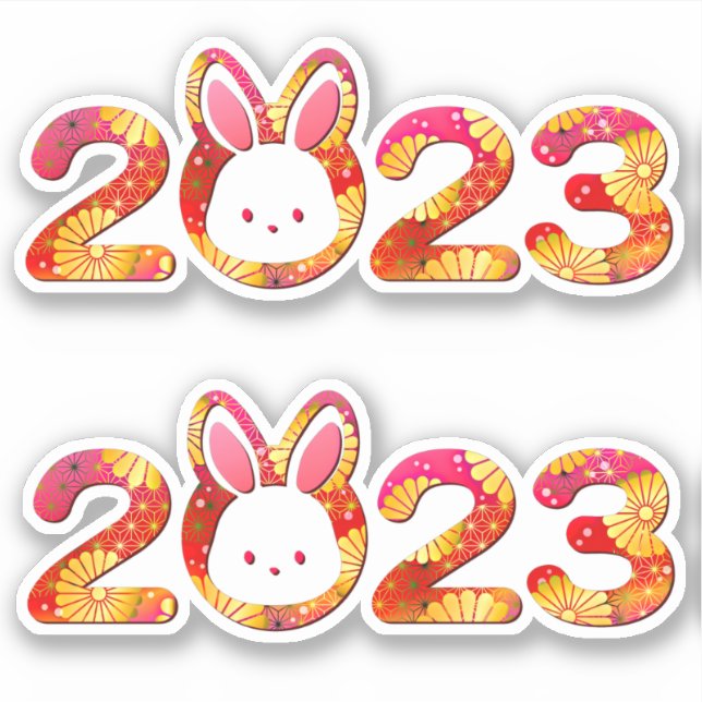 Chinese New Year 2023 Year of Rabbit Pink Floral (Front)