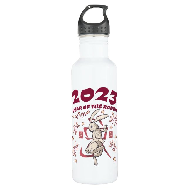 Chinese New Year 2023 - Year of the Rabbit 710 Ml Water Bottle (Front)