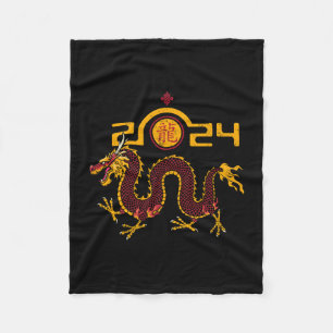 Chinese New Year 2024 Dragon,Year of the Dragon Fleece Blanket