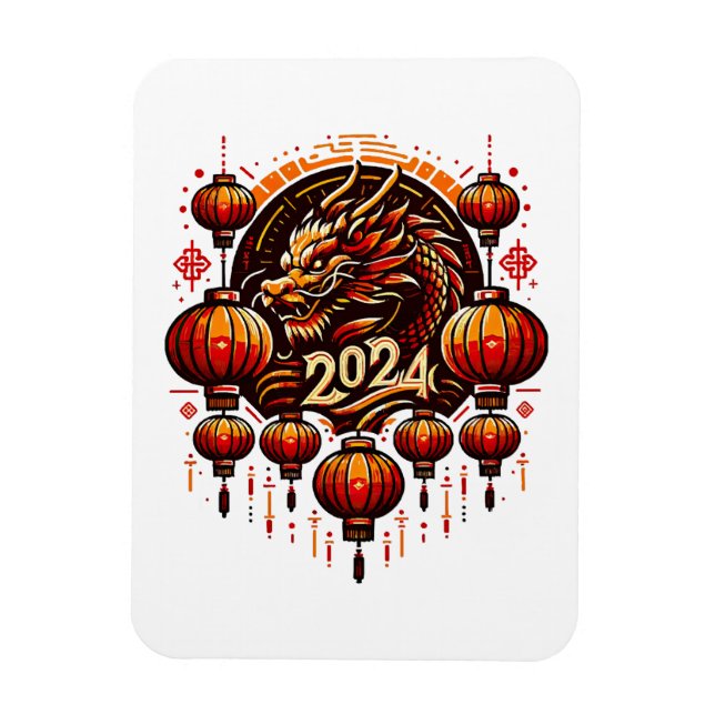  chinese new year 2024 magnet (Vertical)