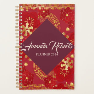 Chinese New Year 2024 Plum Blossom Flowers Planner