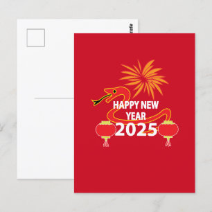 Chinese New Year 2025 Snake Chinese New Year  Postcard