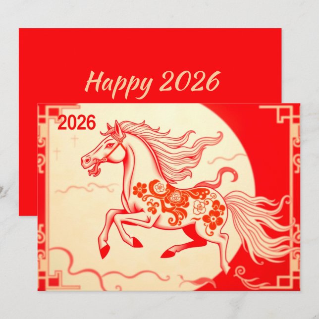 Chinese new year 2026 holiday card (Front/Back)