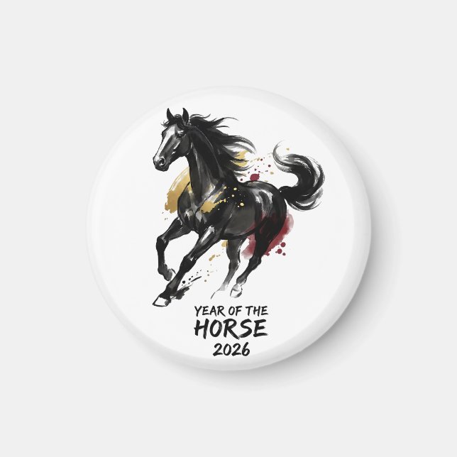 Chinese New Year 2026 Horse Art Magnet (Front)