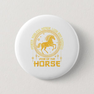 Chinese New Year 2026 Horse Happy Chinese New Year 2 Inch Round Button