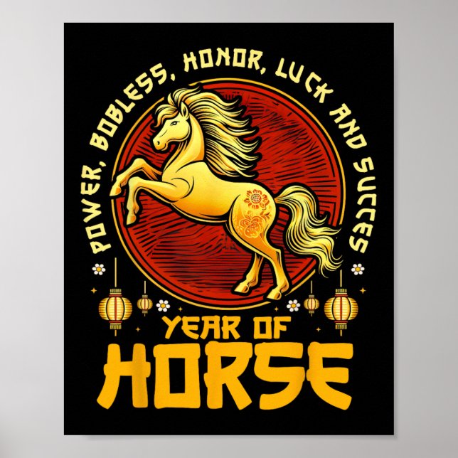 Chinese New Year 2026 Horse Happy Chinese New Year Poster (Front)
