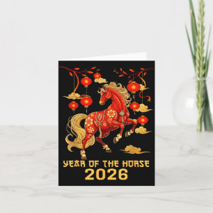 Chinese New Year 2026 Horse Happy Chinese New Year Thank You Card