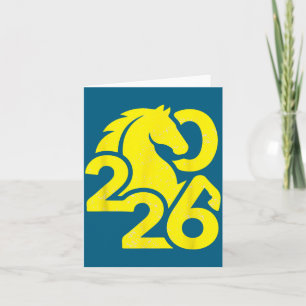 Chinese New Year 2026 Horse Illustration Card