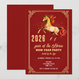 Chinese New Year 2026 Horse New Year Party Invitation