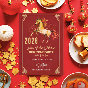 Chinese New Year 2026 Horse New Year Party Invitation